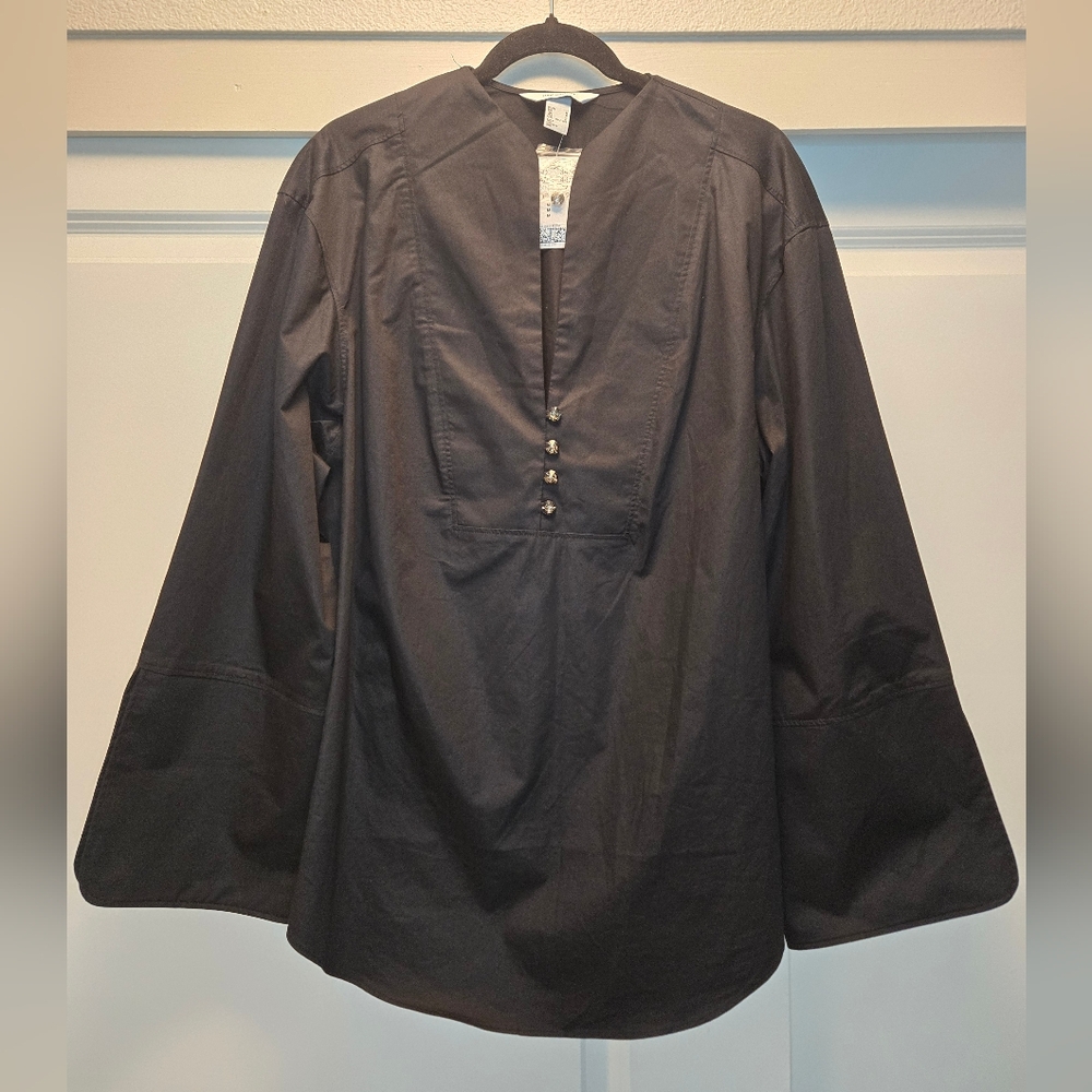 NWT H&M Oversized Tunic Kimono Sleeve Cotton Top Size M